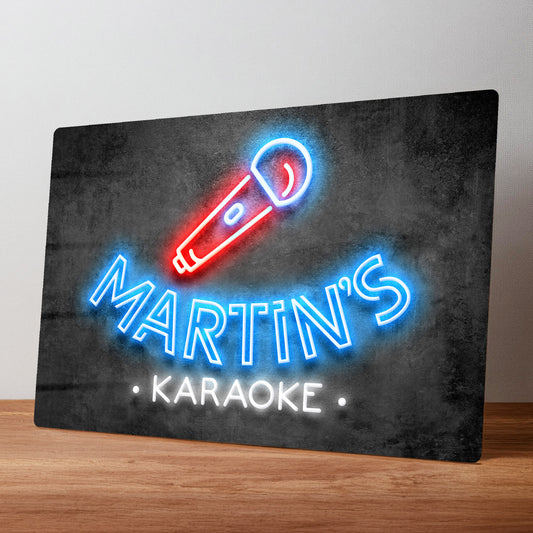 Personalised Neon Style Karaoke Metal Wall Sign