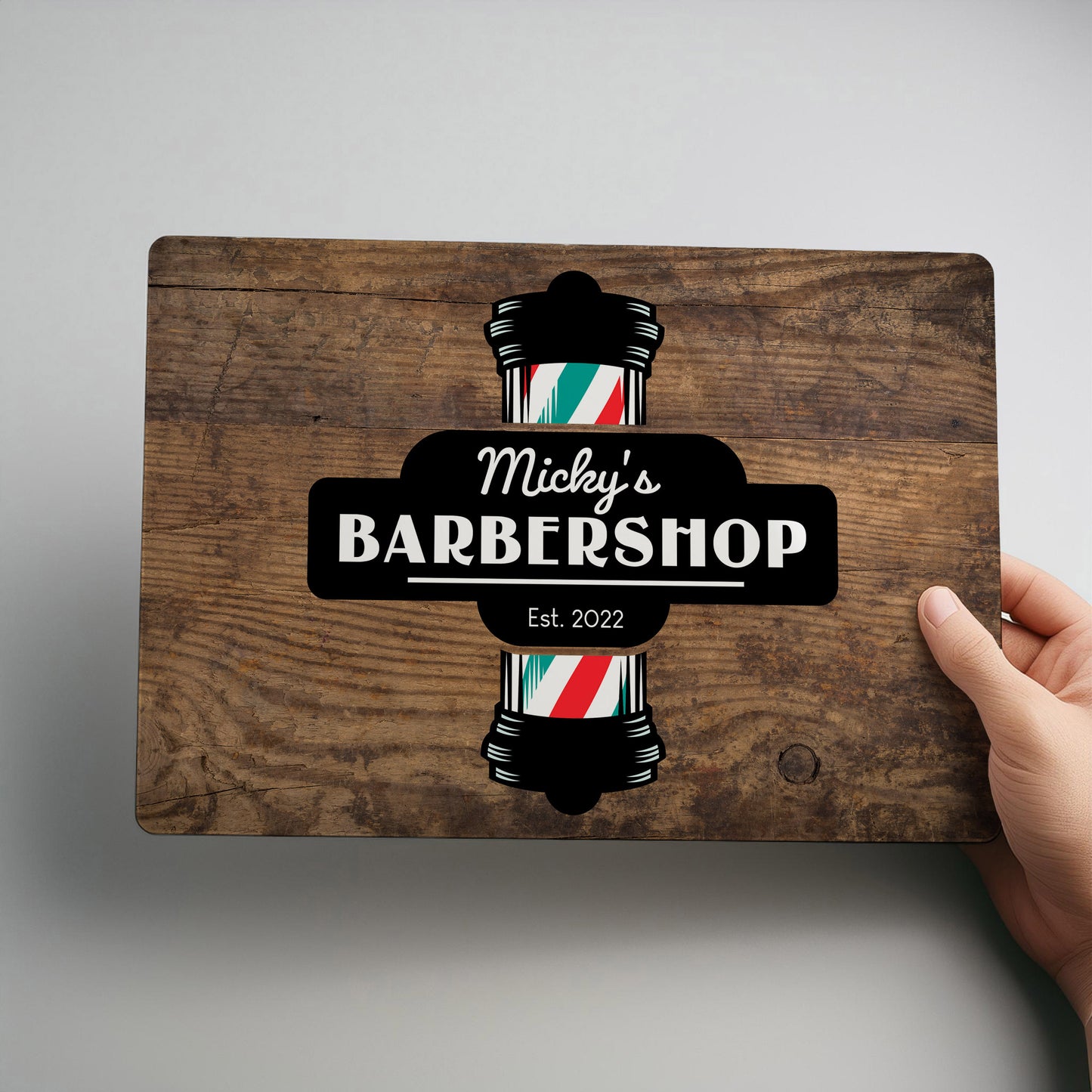 Barber Shop Retro Personalised Metal Wall Sign