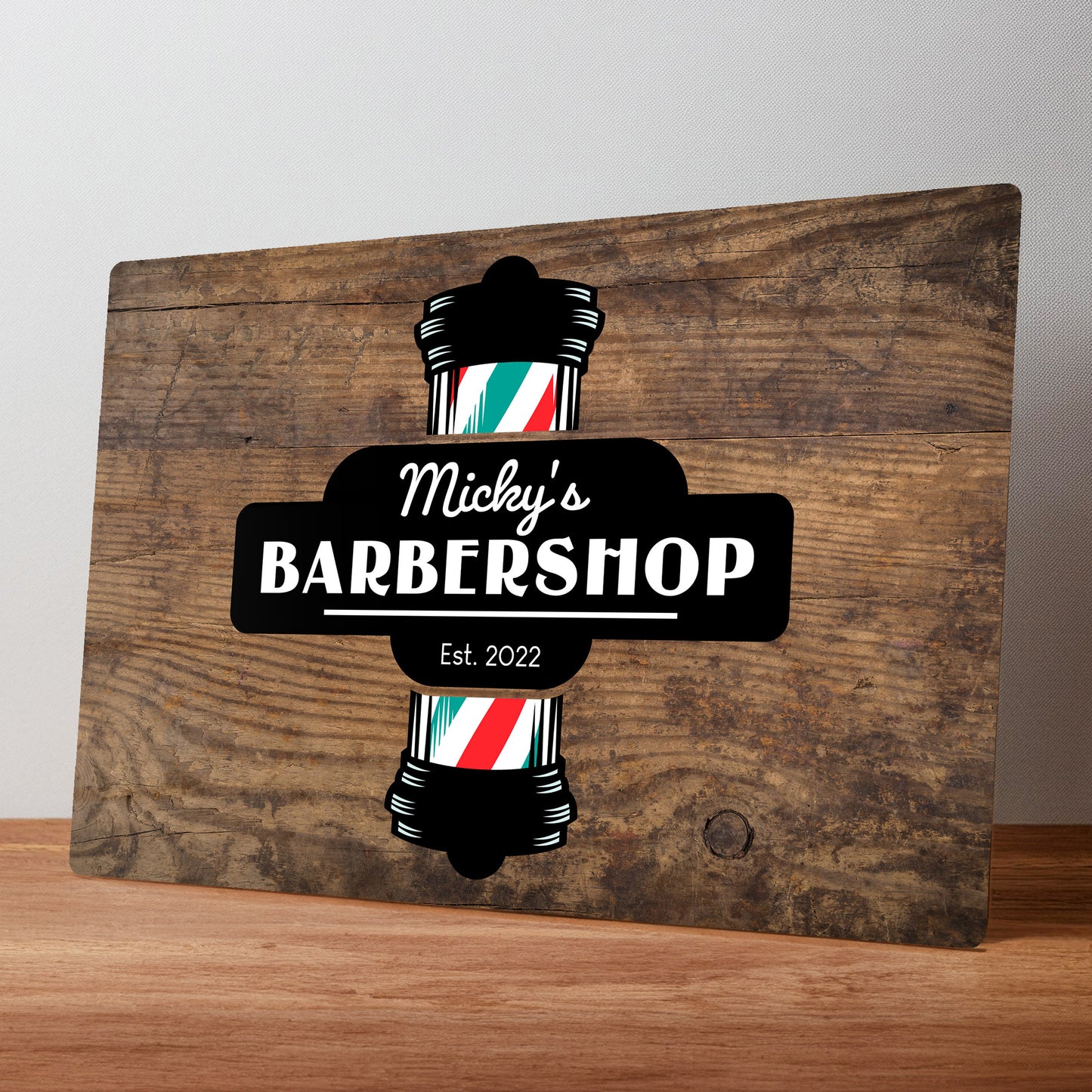 Barber Shop Retro Personalised Metal Wall Sign