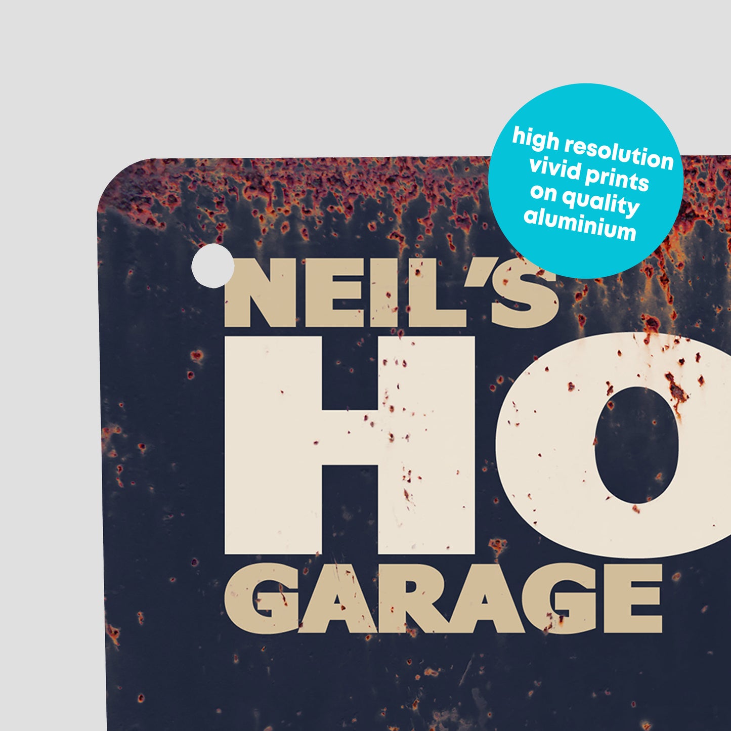 Hotrod Garage Personalised Metal Rustic Wall Sign