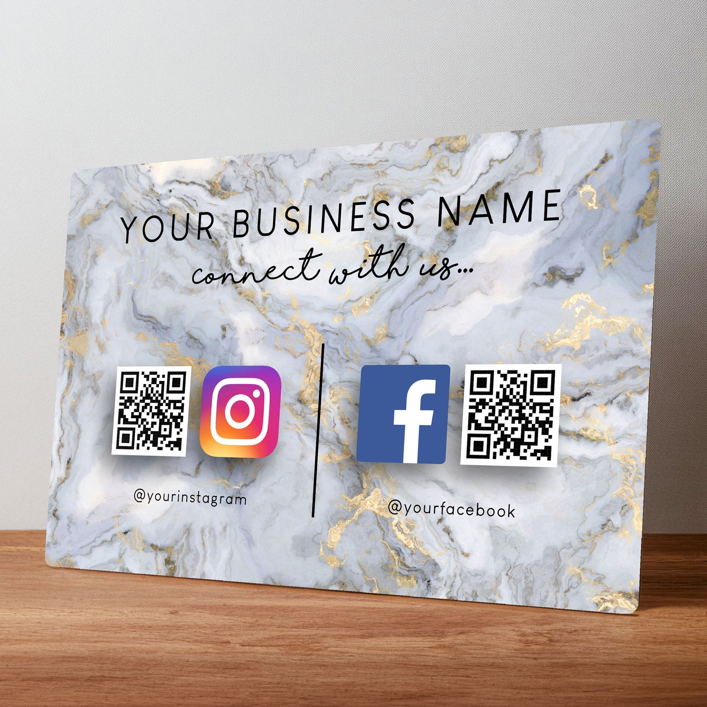 Business Social Media Sign with QR Code