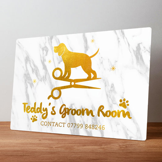 Dog Groomers Personalised Metal Grooming Business Sign