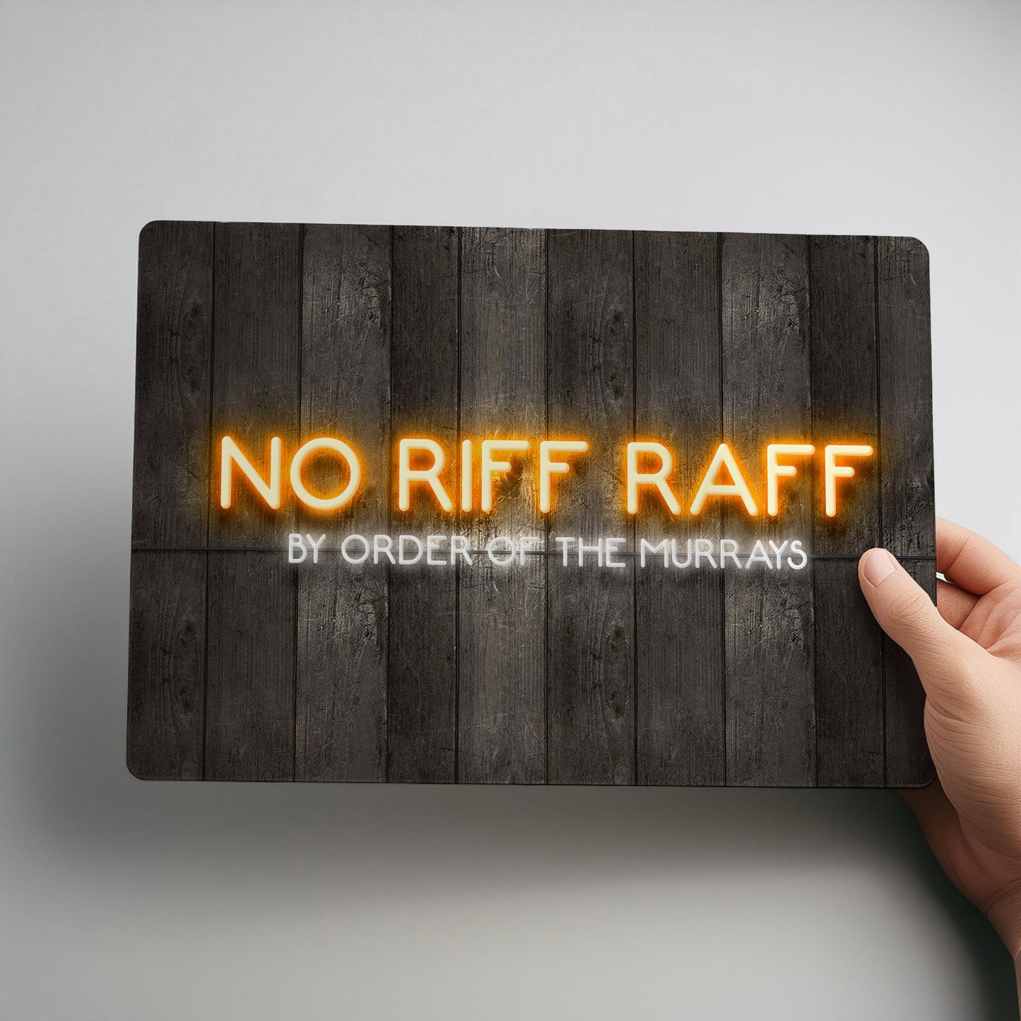 No Riff Raff Neon Style Personalised Metal Wall Sign