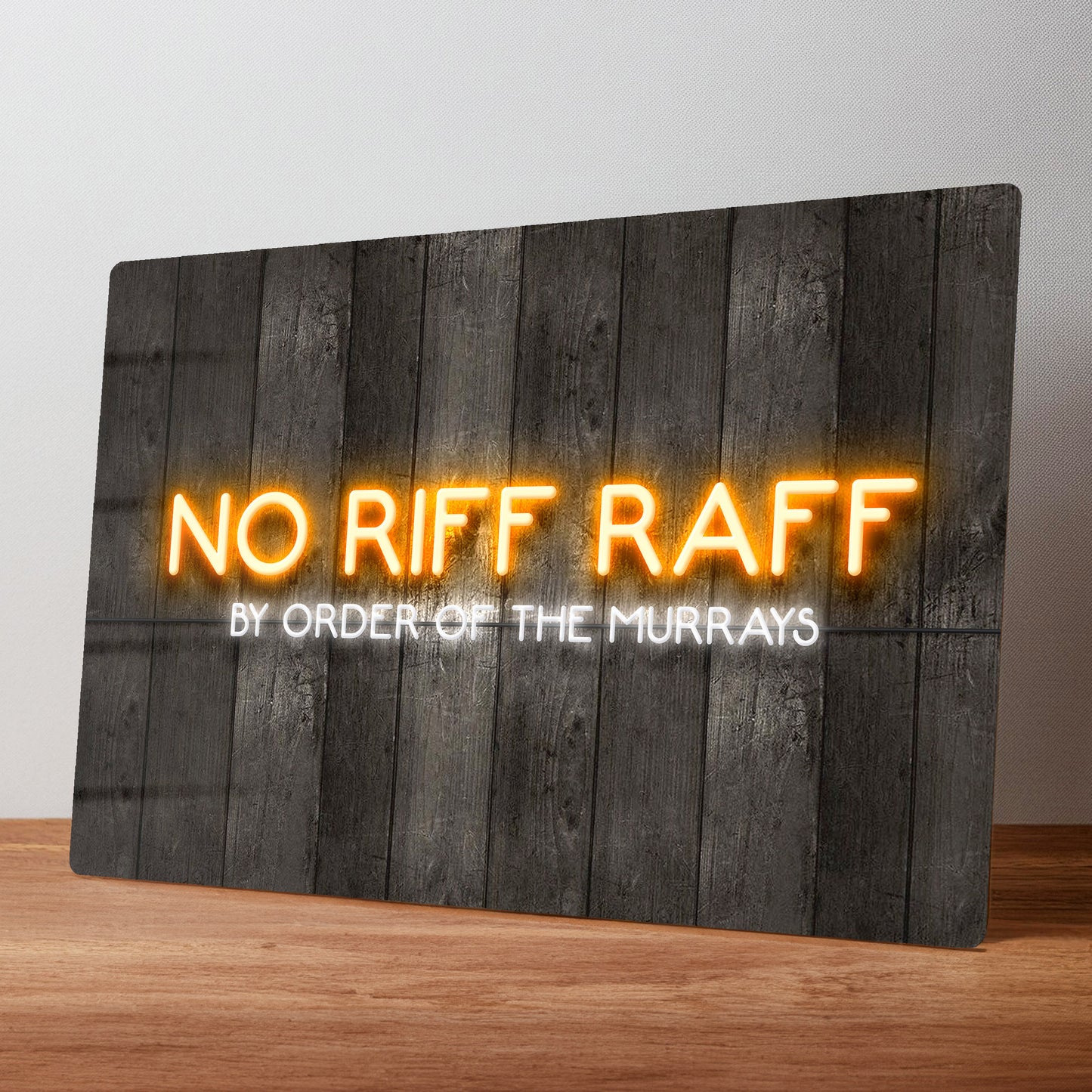 No Riff Raff Neon Style Personalised Metal Wall Sign