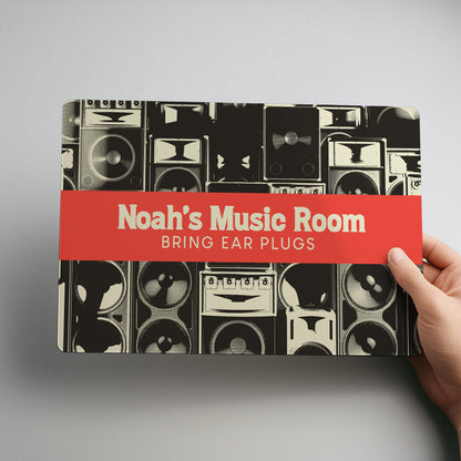 Music Room Personalised Metal Wall Sign