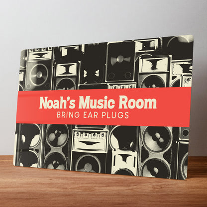 Music Room Personalised Metal Wall Sign