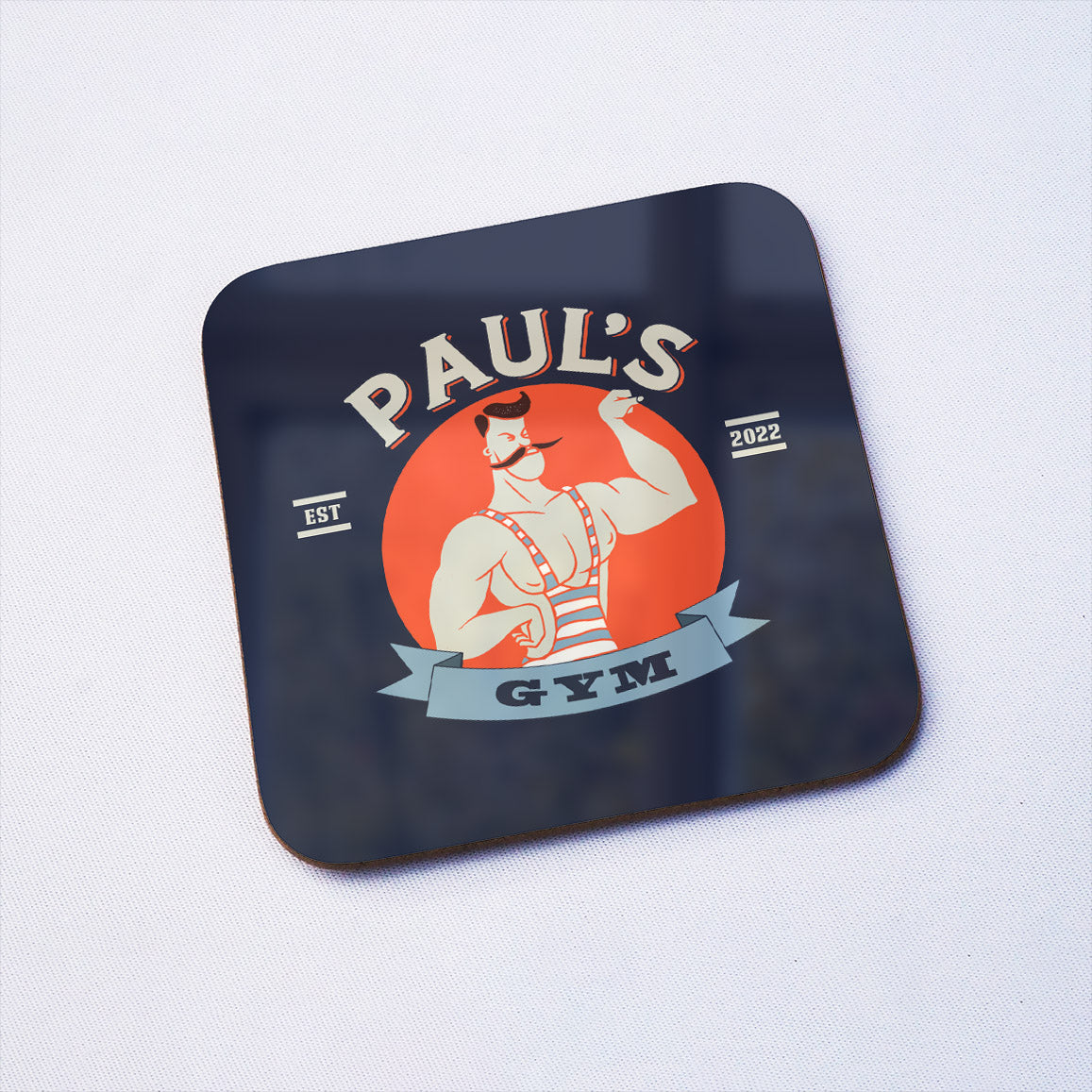 Retro Style Home Gym Drinks Coaster