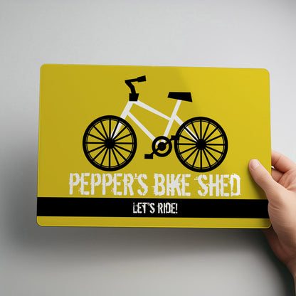 Bike Shed Personalised Metal Workshop Wall Sign