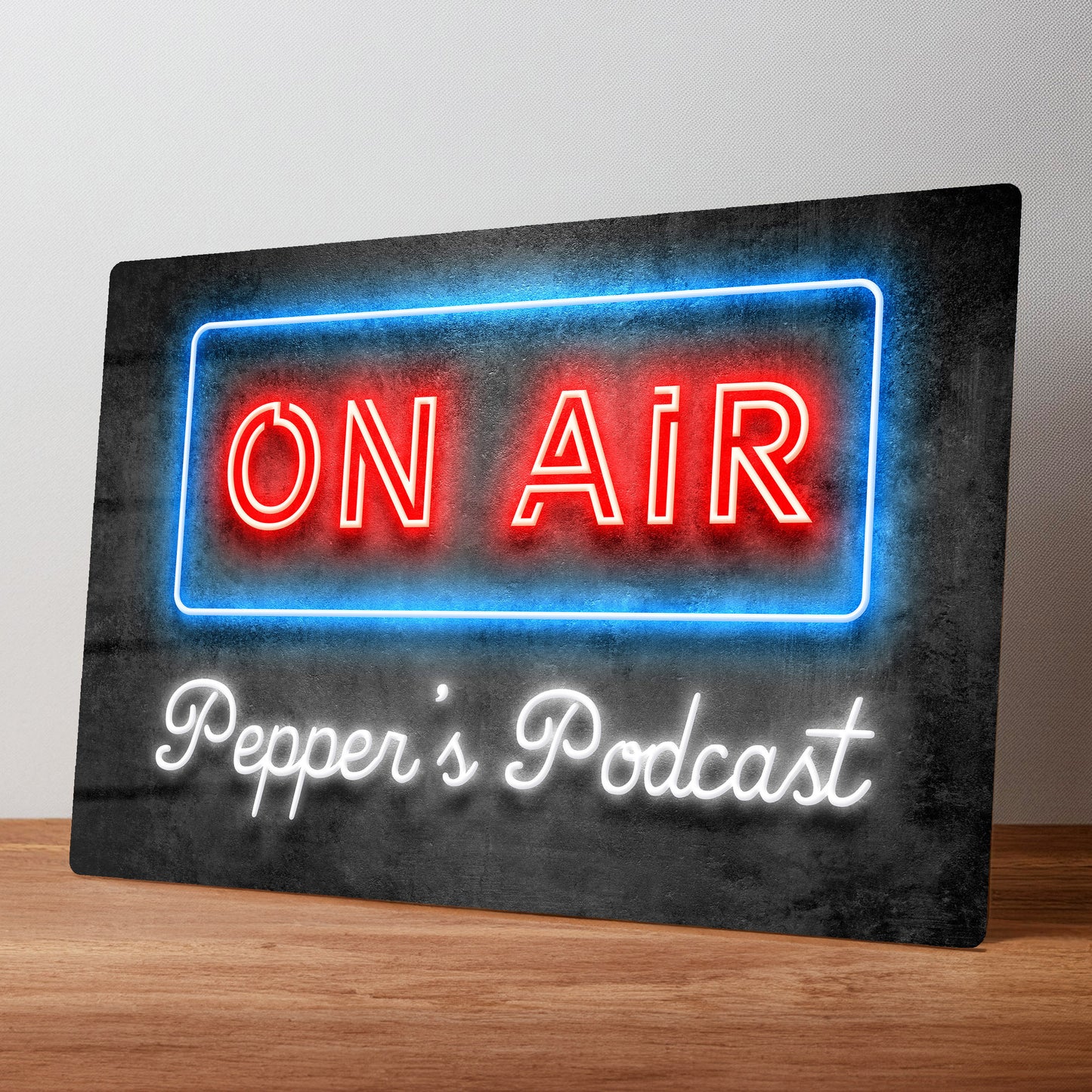 On Air Personalised Neon Style Podcast Metal Wall Sign