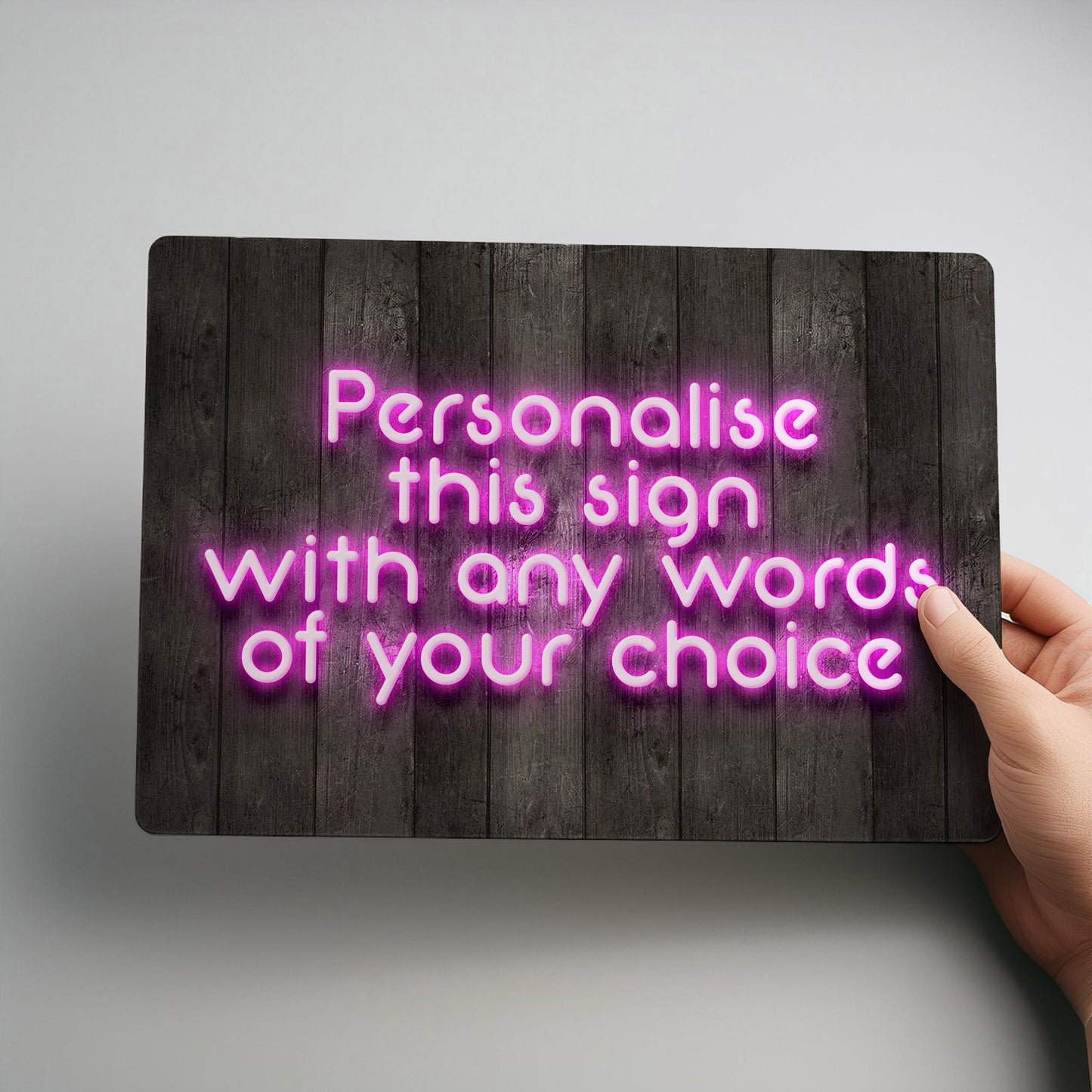 Any Message Personalised Neon Style Metal Wall Sign