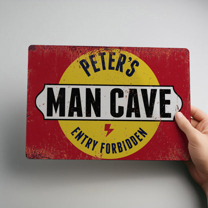 Man Cave Rustic Personalised Metal Wall Sign