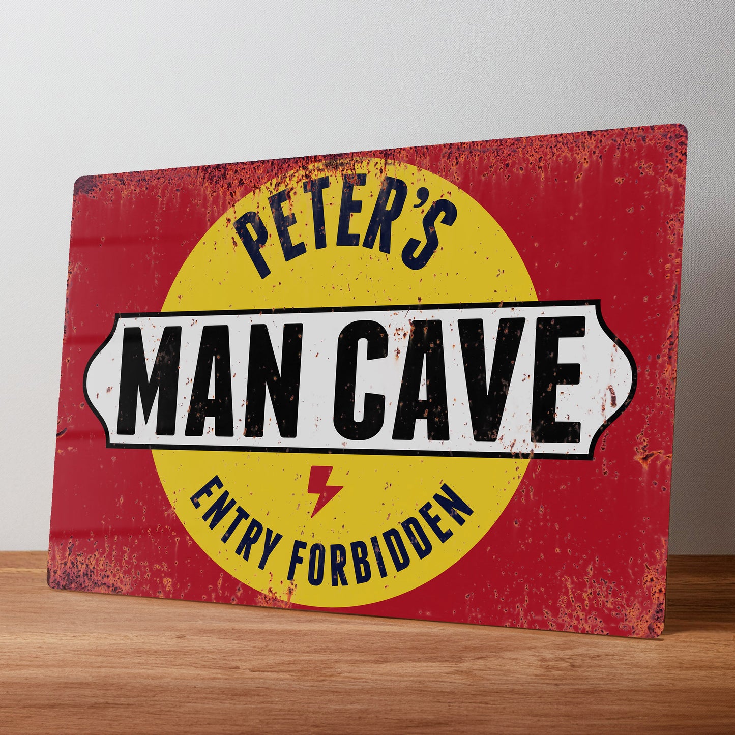 Man Cave Rustic Personalised Metal Wall Sign