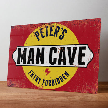 Man Cave Rustic Personalised Metal Wall Sign