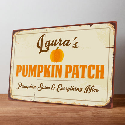 Pumpkin Rustic Personalised Metal Wall Sign