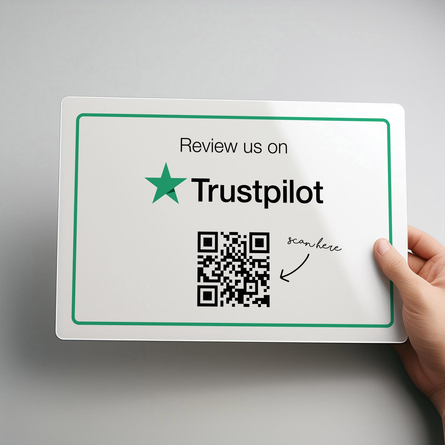 Trustpilot Review Sign with QR Code Personalised Metal Wall Sign