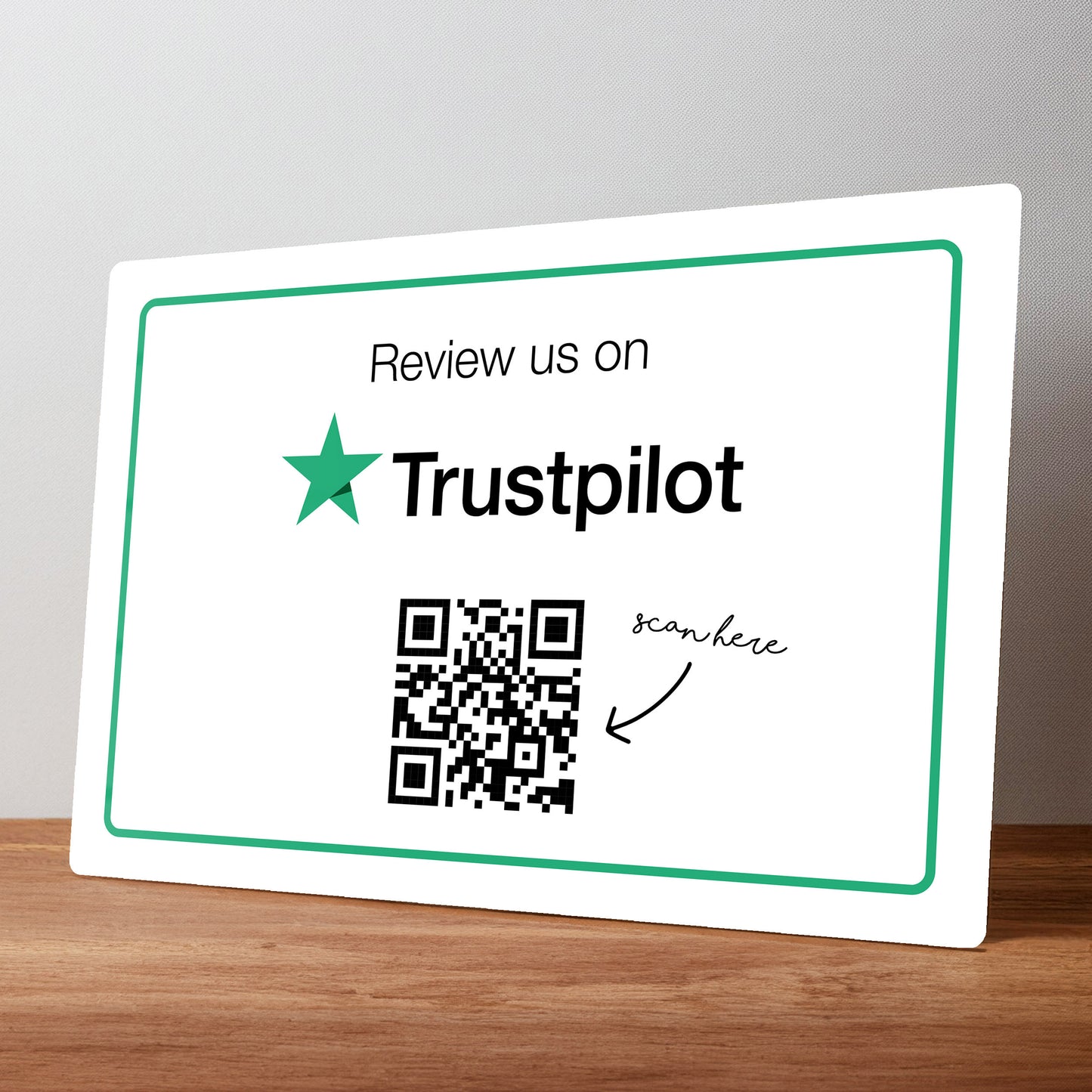 Trustpilot Review Sign with QR Code Personalised Metal Wall Sign