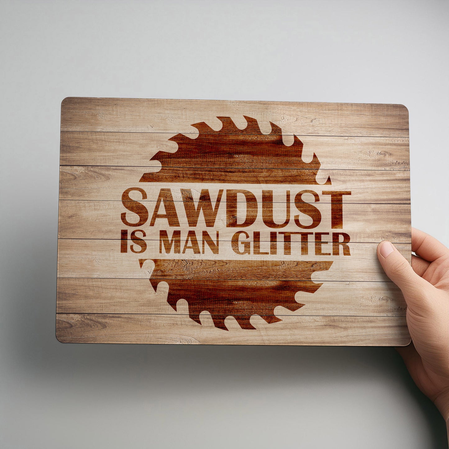 Sawdust is Man Glitter Metal Workshop Sign