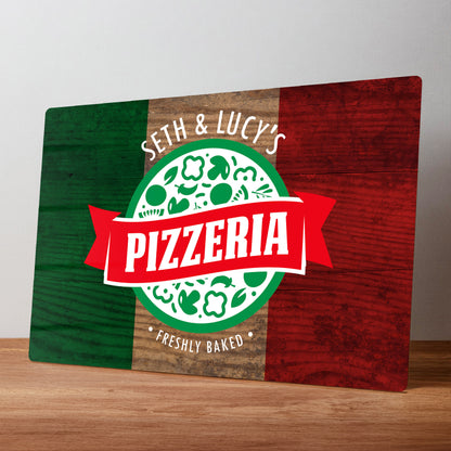 Pizzeria Rustic Personalised Metal Wall Sign