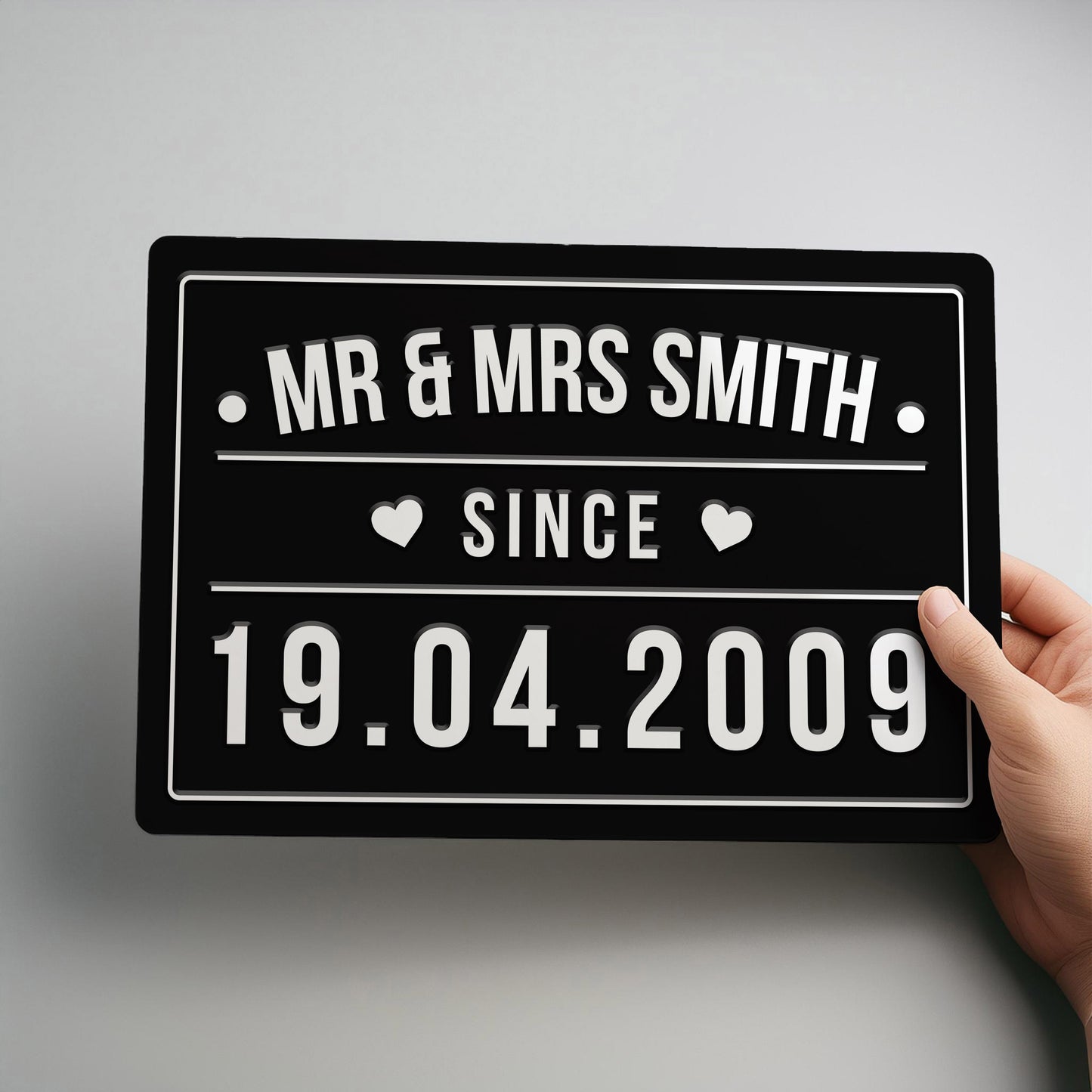 Anniversary or Wedding Personalised Metal Wall Sign - Perfect Gift