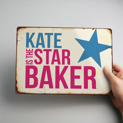 Star Baker Rustic Personalised Metal Wall Sign