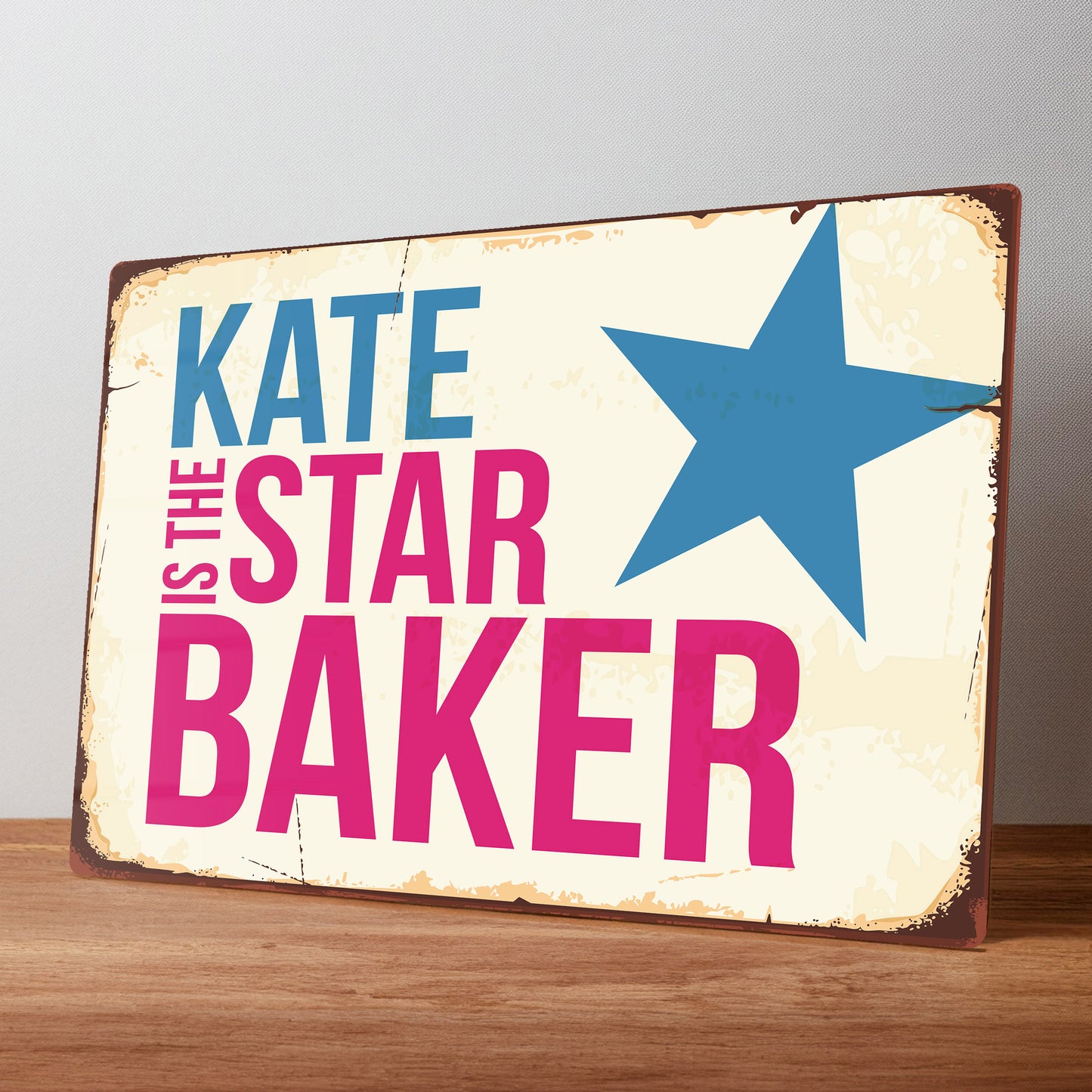 Star Baker Rustic Personalised Metal Wall Sign