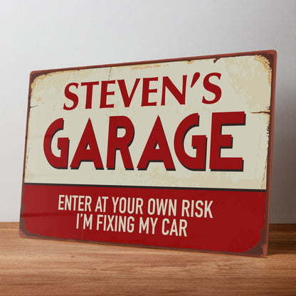 Rustic Retro Garage Workshop Metal Wall Sign