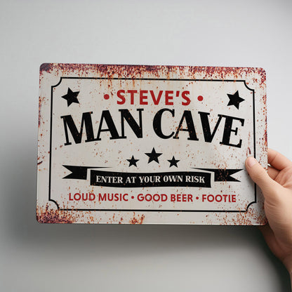 Rustic Man Cave Personalised Metal Wall Sign