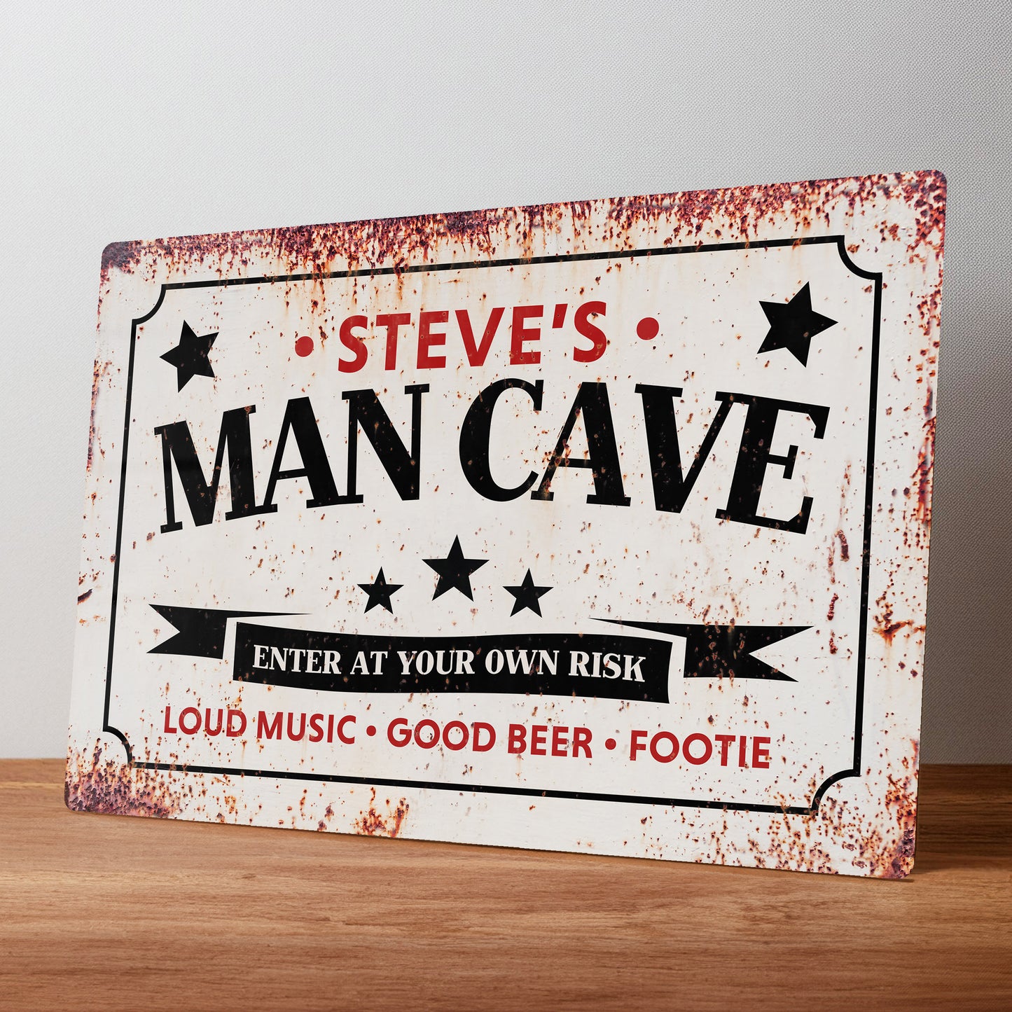 Rustic Man Cave Personalised Metal Wall Sign