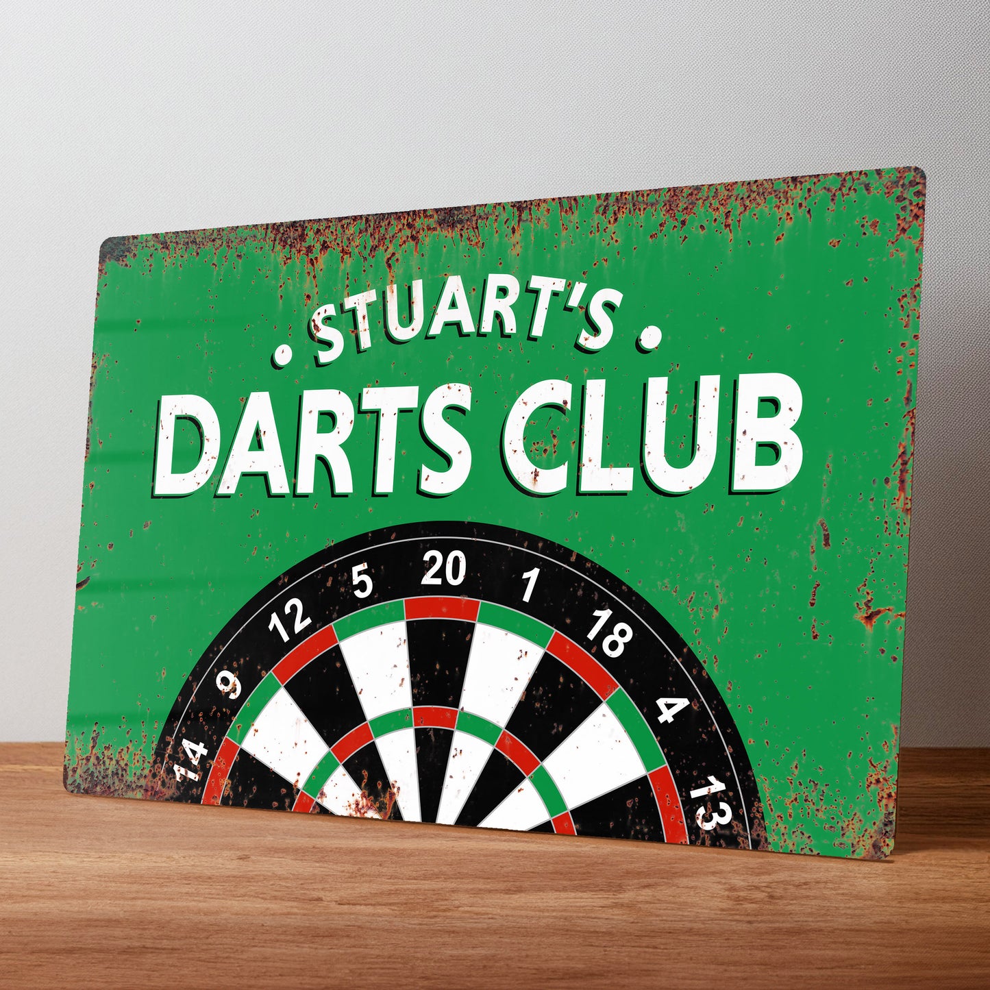 Darts Club Rustic Personalised Metal Wall Sign