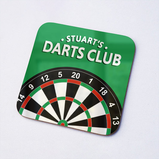 Darts Club Personalised Drinks Coaster