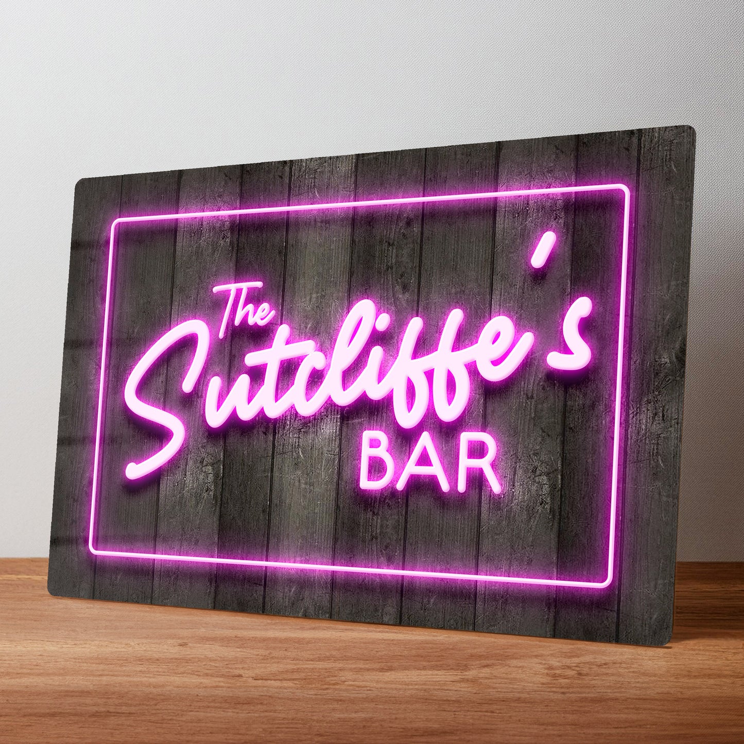 Neon Style Personalised Metal Home Cocktail Bar Sign