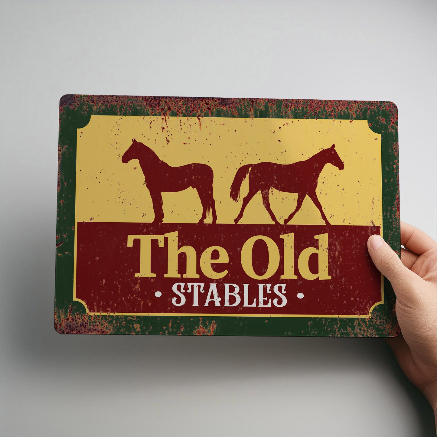 Stable Sign for Horse or Pony Rustic Personalised Metal Wall Sign