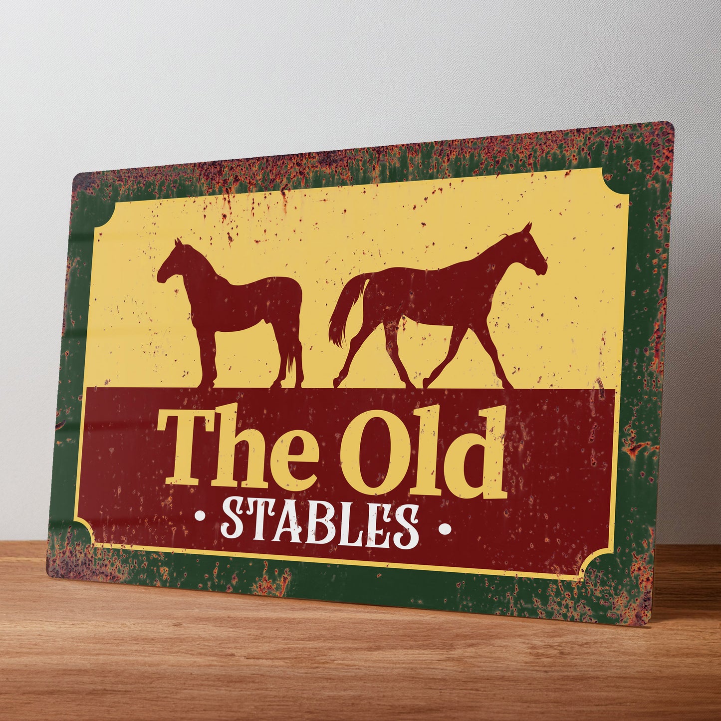 Stable Sign for Horse or Pony Rustic Personalised Metal Wall Sign