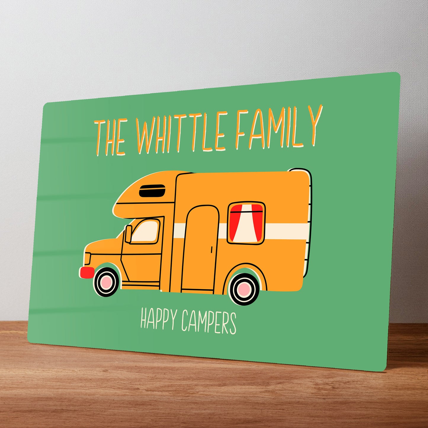 Camper Van Personalised Metal Wall Sign