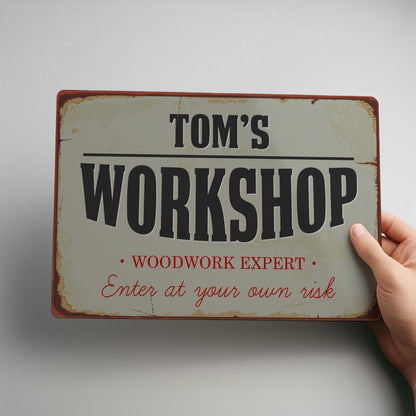 Workshop Shed Garage Personalised Rustic Metal Wall Sign