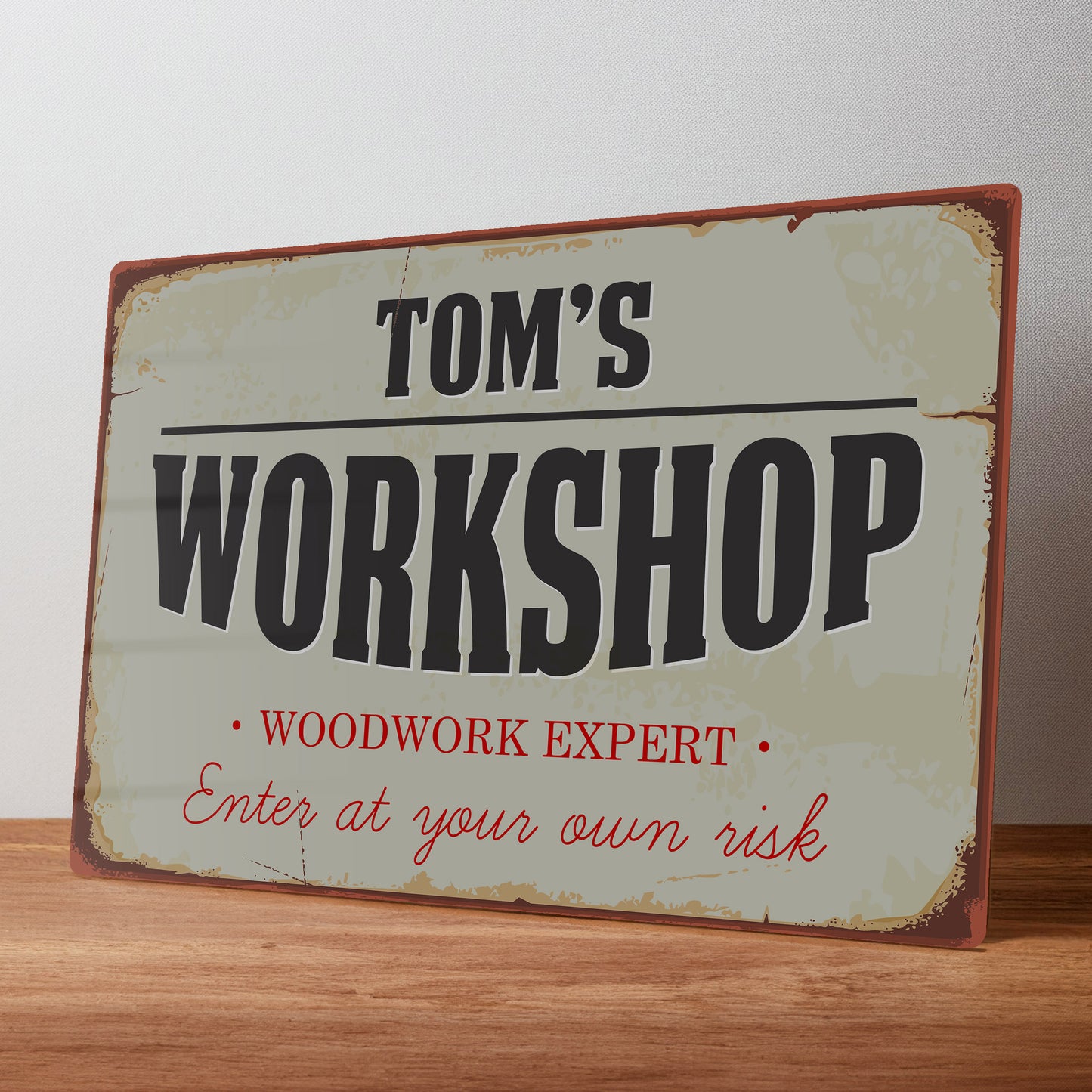 Workshop Shed Garage Personalised Rustic Metal Wall Sign