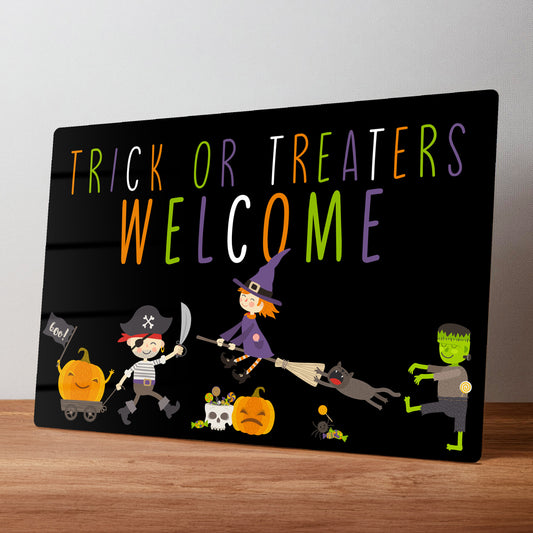 Trick or Treat Halloween Personalised Metal Wall Sign