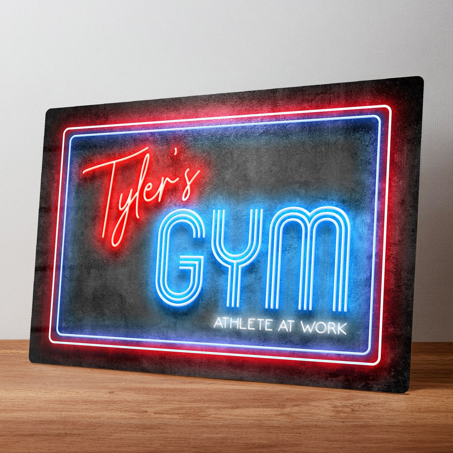 Home Gym Neon Style Personalised Metal Wall Sign