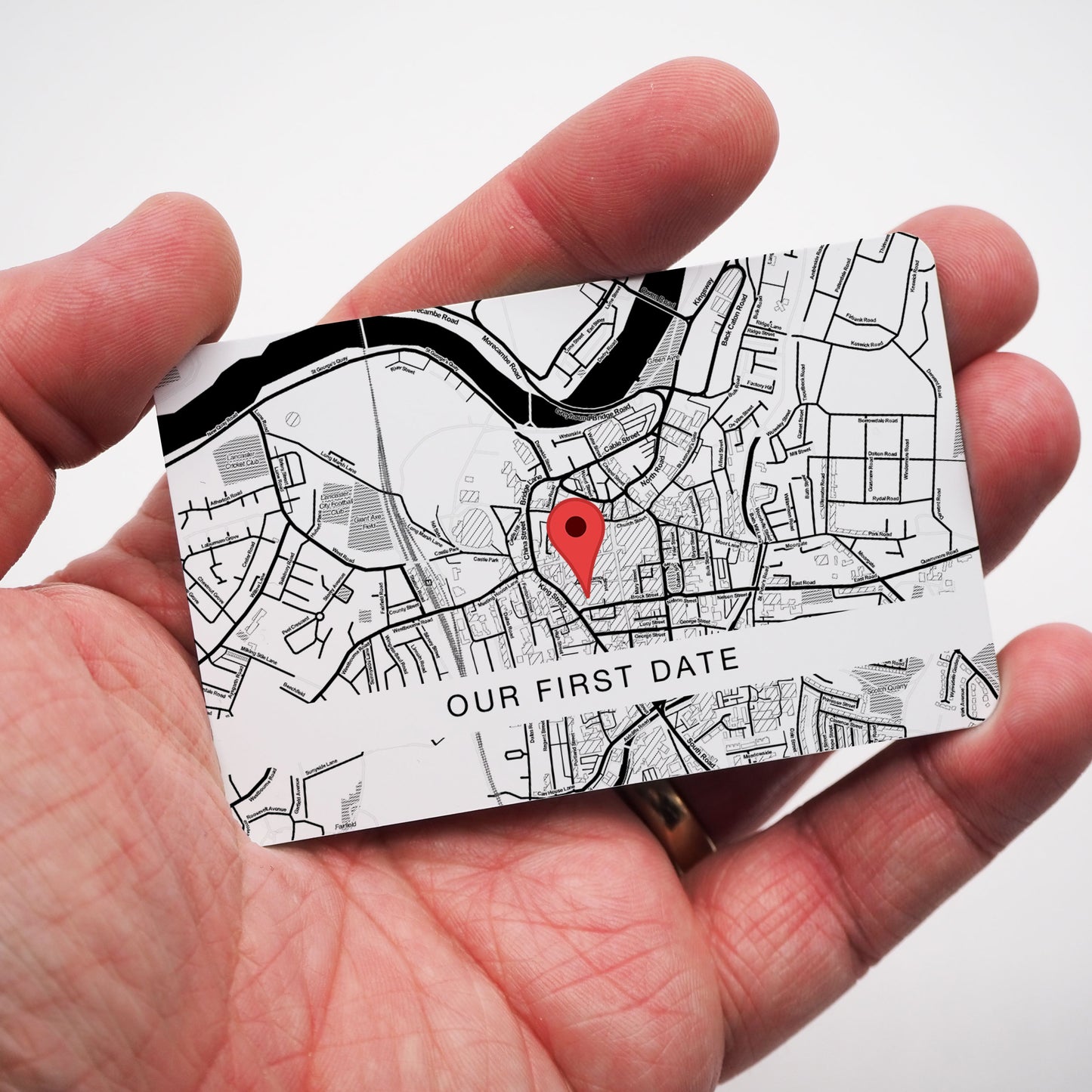 Map Personalised Anniversary Gift Wallet Card