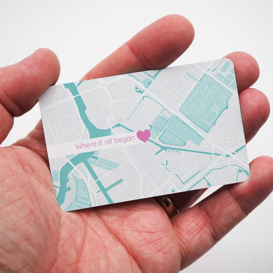 Map Wallet Card with Personalised Message