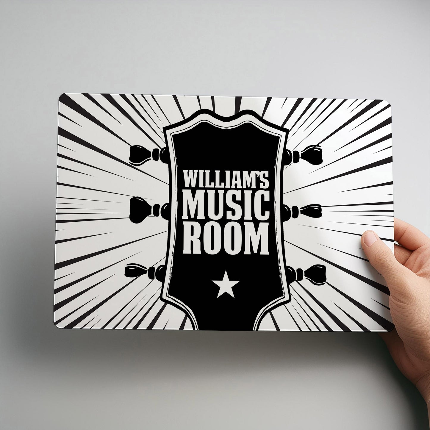 Music Room Guitar Personalised Metal Wall Sign