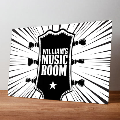 Music Room Guitar Personalised Metal Wall Sign