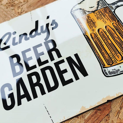 Beer Garden Personalised Metal Wall Sign